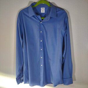 Brooks Brother's Men's Blue Button Up Dress Shirt Size 17 Supima Cotton